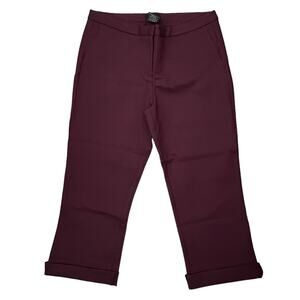 Max & Mia Burgundy Stretch Capri Pants Size Small NEW